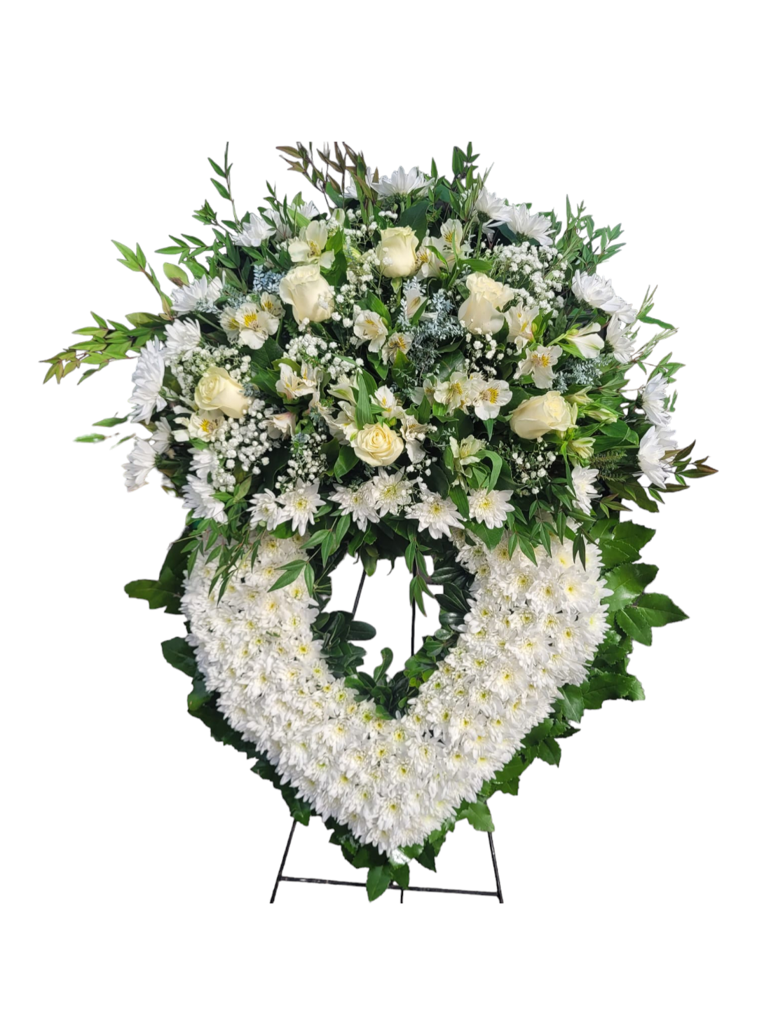 Corona Floral Blanca (Condolencia)